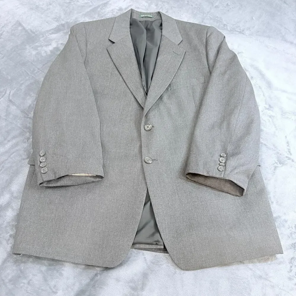 Lauren Ralph Lauren Men's Blazer Jacket Gray Pure New Wool 46S Made in Canada